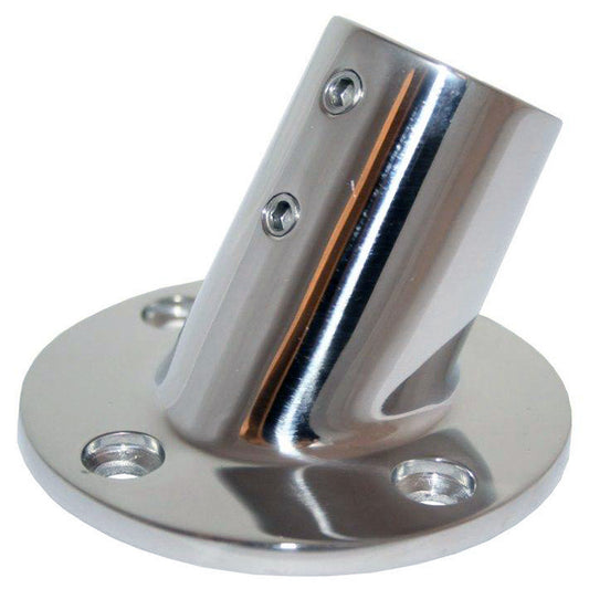 Whitecap 1" O.D. 60° Round Base SS Rail Fitting - Reel Draggin' Tackle