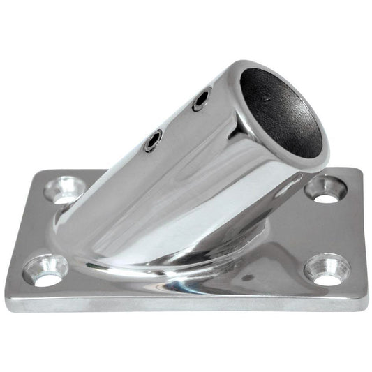 Whitecap 1" O.D. 45° Rectangle Base SS Rail Fitting - Reel Draggin' Tackle