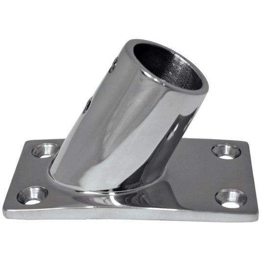 Whitecap ⅞" O.D. 60° Rectangle Base SS Rail Fitting - Reel Draggin' Tackle
