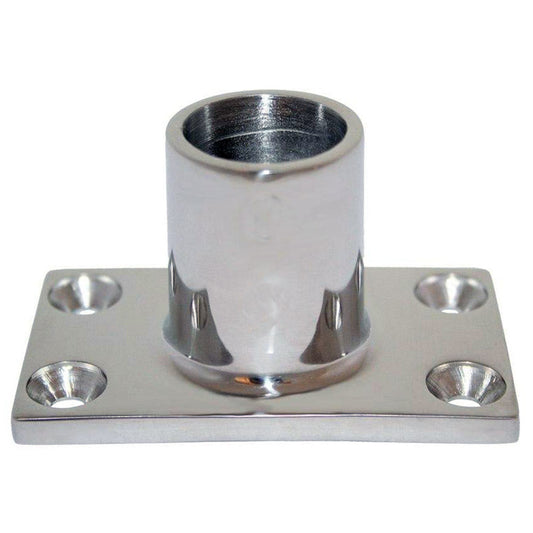 Whitecap 1" O.D. 90° Rectangle Base SS Rail Fitting - Reel Draggin' Tackle