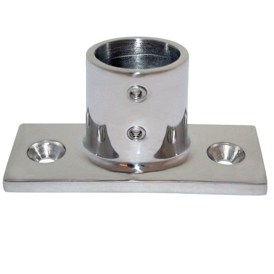 Whitecap 1" O.D. 90° 2-Hole Rectangle Base SS Rail Fitting - Reel Draggin' Tackle