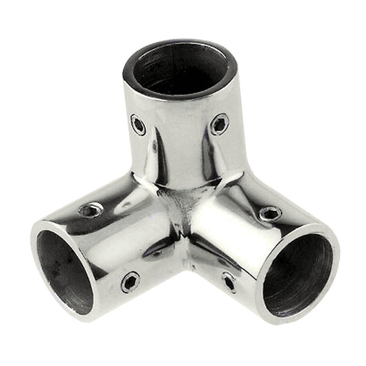 Whitecap 1" O.D. SS 3-Way Corner Fitting - Reel Draggin' Tackle