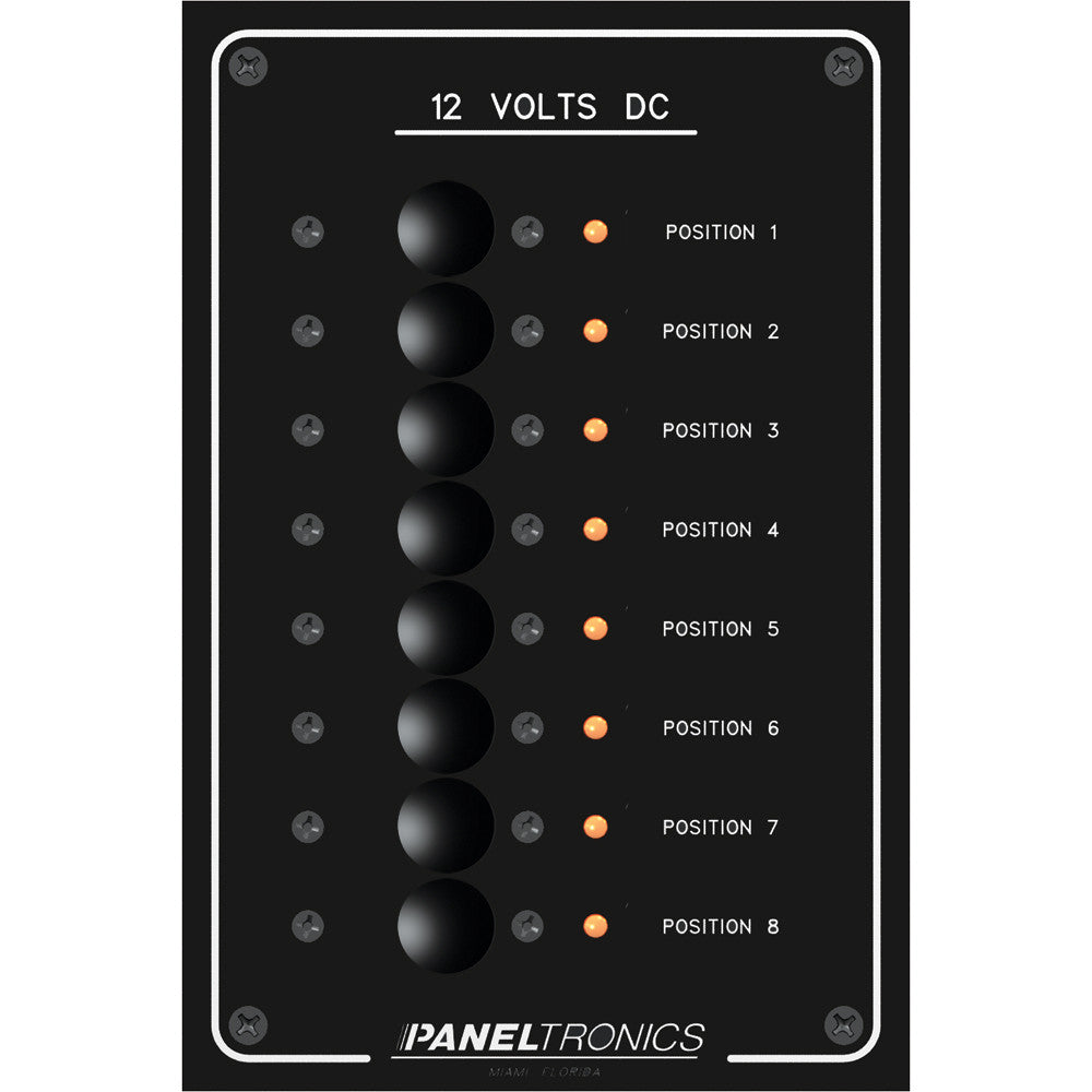 Paneltronics Standard Panel - DC 8 Position Circuit Breaker w/LEDs - Reel Draggin' Tackle