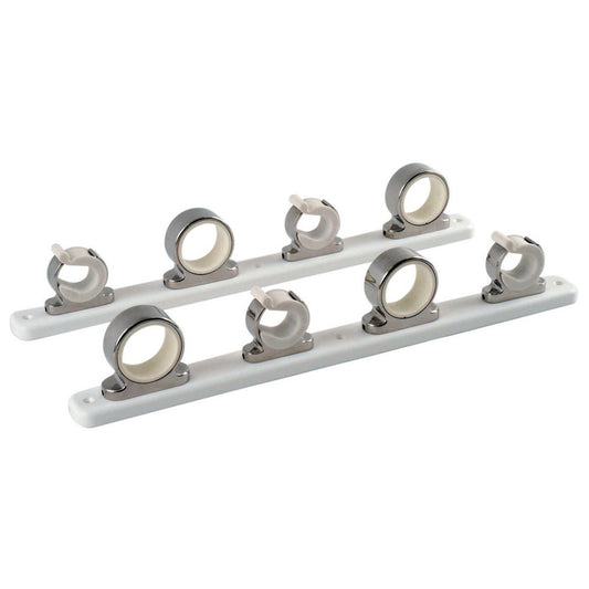 TACO 4-Rod Hanger w/Poly Rack - Polished Stainless Steel - Reel Draggin' Tackle
