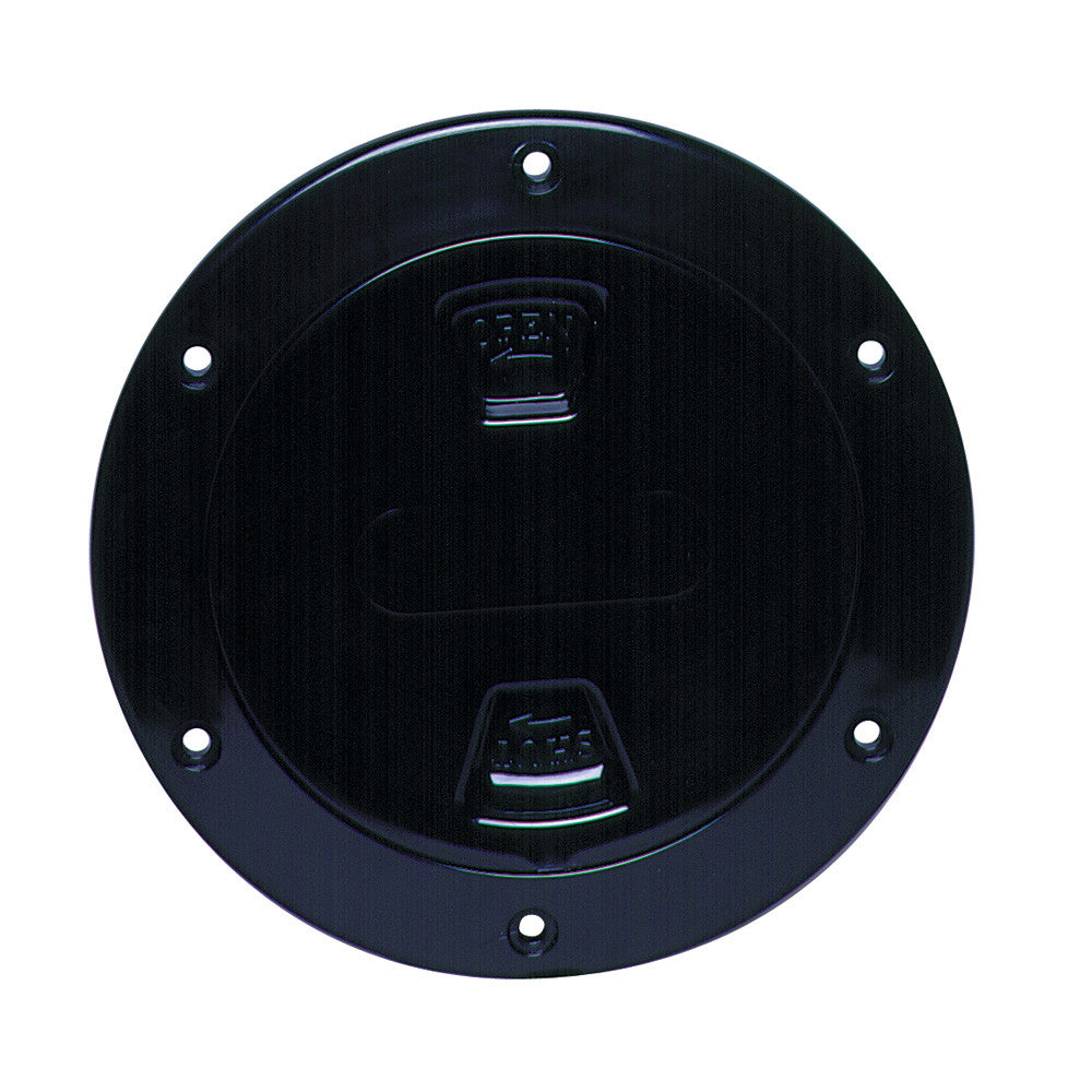 Beckson 4&#34; Smooth Center Screw-Out Deck Plate - Black - Reel Draggin' Tackle