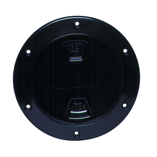 Beckson 4" Smooth Center Screw-Out Deck Plate - Black - Reel Draggin' Tackle