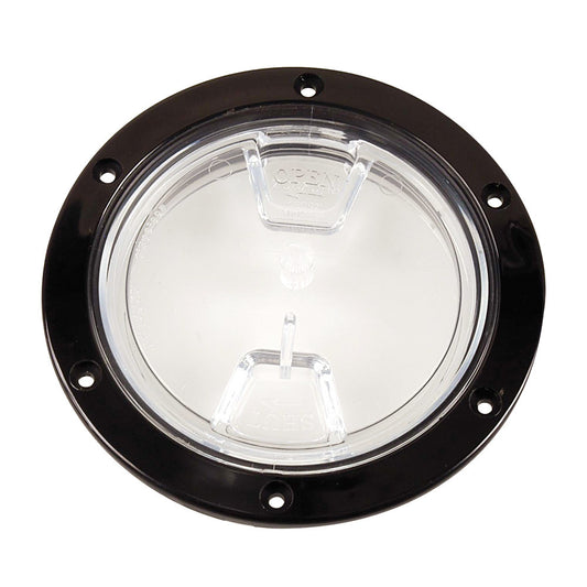 Beckson 4" Clear Center Screw Out Deck Plate - Black - Reel Draggin' Tackle