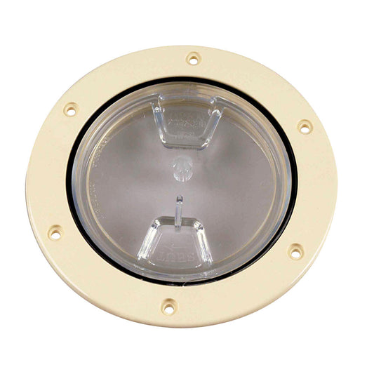 Beckson 4" Clear Center Screw-Out Deck Plate - Beige - Reel Draggin' Tackle
