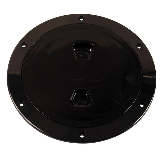 Beckson 6" Smooth Center Screw-Out Deck Plate - Black - Reel Draggin' Tackle