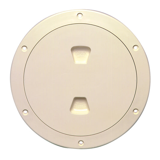 Beckson 6" Smooth Center Screw-Out Deck Plate - Beige - Reel Draggin' Tackle