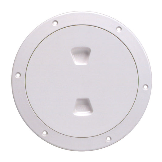 Beckson 6" Smooth Center Screw-Out Deck Plate - White - Reel Draggin' Tackle