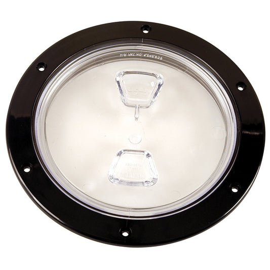 Beckson  6" Clear Center Screw-Out Deck Plate - Black - Reel Draggin' Tackle