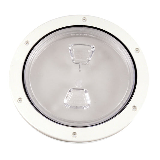 Beckson 6" Clear Center Screw Out Deck Plate - White - Reel Draggin' Tackle