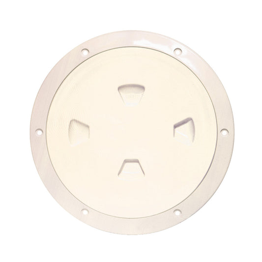 Beckson 8" Smooth Center Screw-Out Deck Plate - Beige - Reel Draggin' Tackle