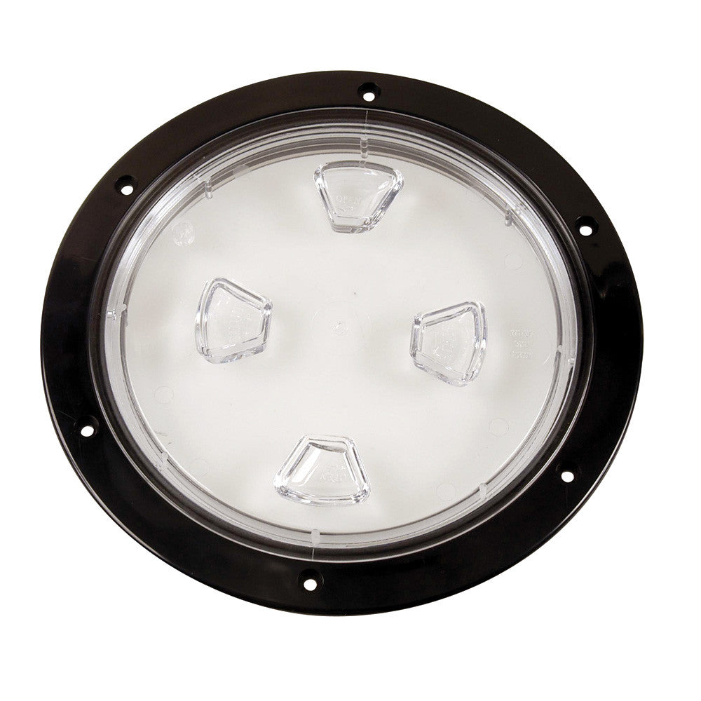 Beckson 8&#34; Clear Center Screw-Out Deck Plate - Black - Reel Draggin' Tackle