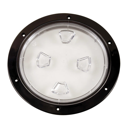 Beckson 8" Clear Center Screw-Out Deck Plate - Black - Reel Draggin' Tackle