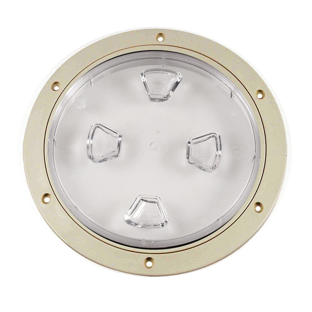 Beckson 8&#34; Clear Center Screw-Out Deck Plate - Beige - Reel Draggin' Tackle