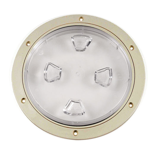 Beckson 8" Clear Center Screw-Out Deck Plate - Beige - Reel Draggin' Tackle