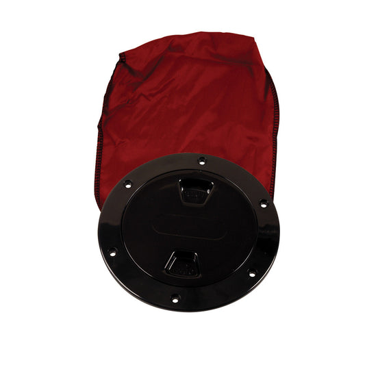 Beckson 4" Stow-Away Deck Plate - Black w/12" Bag - Reel Draggin' Tackle