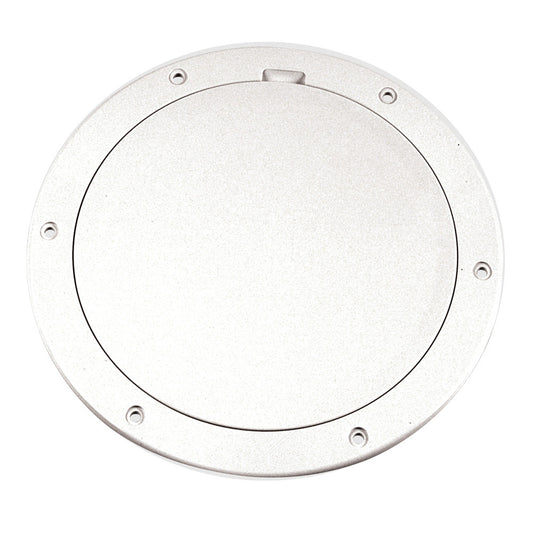 Beckson 6" Smooth Center Pry-Out Deck Plate - White - Reel Draggin' Tackle