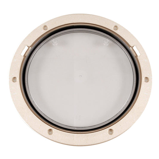 Beckson 8" Clear Center Pry-Out Deck Plate - Beige - Reel Draggin' Tackle