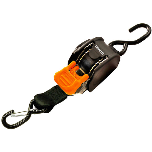 CargoBuckle Mini G3 Retractable Tie-Down w/ Dual S-Hooks 1" x 72" - Reel Draggin' Tackle