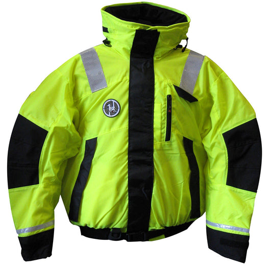 First Watch Hi-Vis Flotation Bomber Jacket - Hi-Vis Yellow/Black - XX-Large - Reel Draggin' Tackle