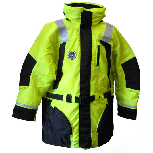 First Watch Hi-Vis Flotation Coat - Hi-Vis Yellow/Black - Medium - Reel Draggin' Tackle