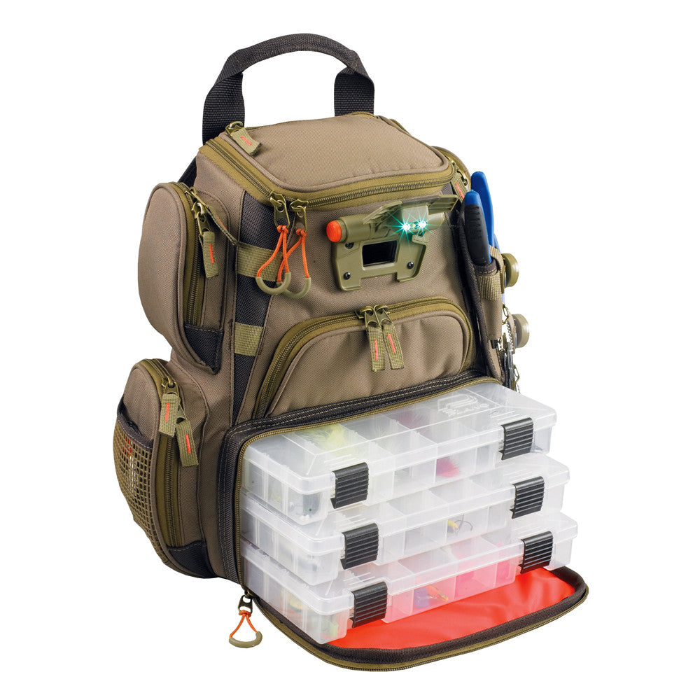 Wild River RECON Lighted Compact Tackle Backpack w/4 PT3500 Trays - Reel Draggin' Tackle