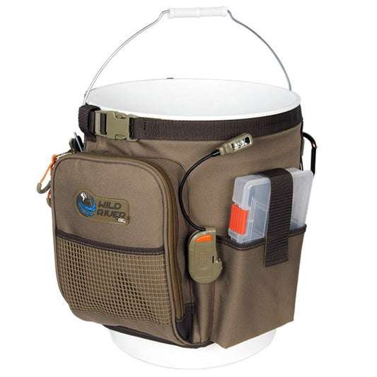 Wild River RIGGER 5 Gallon Bucket Organizer w/Light, Plier Holder & Retractable Lanyard - Reel Draggin' Tackle