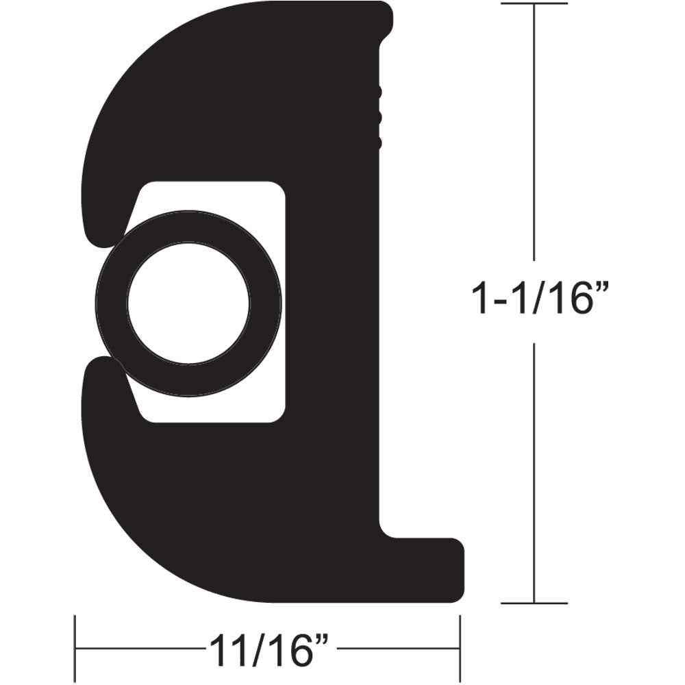 TACO Flex Vinyl Rub Rail Kit - Black w/Black Insert - 70' - 1-1/16" x 11/16" - Reel Draggin' Tackle
