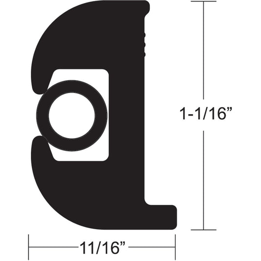 TACO Flex Vinyl Rub Rail Kit - Black w/Black Insert - 70' - 1-1/16" x 11/16" - Reel Draggin' Tackle