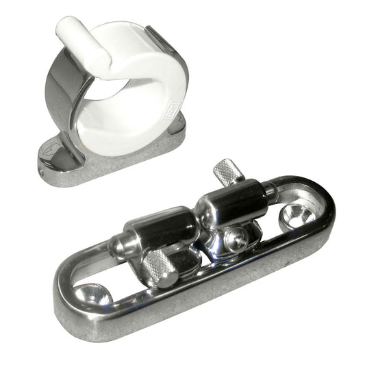 TACO  Stainless Steel Adjustable Reel Hanger Kit w/Rod Tip Holder - Adjusts from 1.875" - 3.875" - Reel Draggin' Tackle