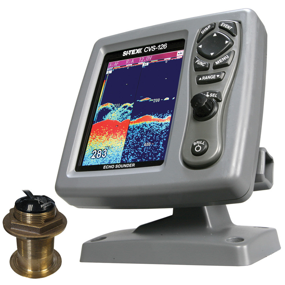 SI-TEX CVS-126 Dual Frequency Color Echo Sounder w/B60 20&deg; Transducer B-60-20-CX - Reel Draggin' Tackle
