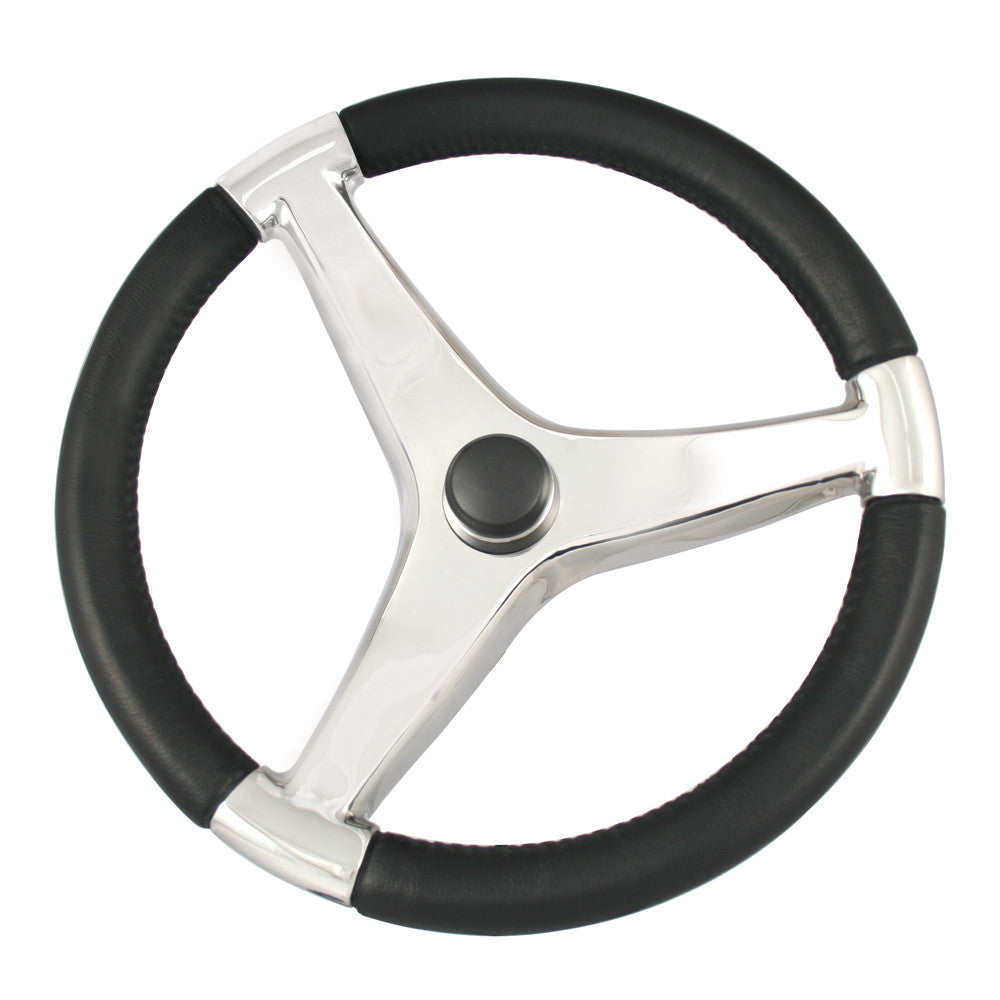 Ongaro Evo Pro 316 Cast Stainless Steel Steering Wheel - 13.5"Diameter - Reel Draggin' Tackle