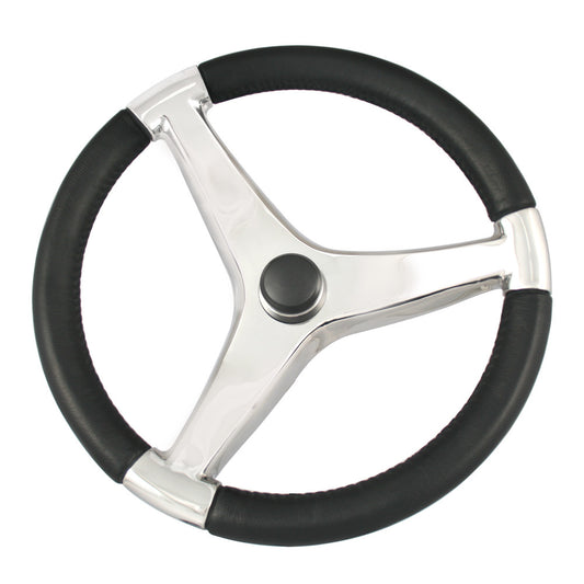 Ongaro Evo Pro 316 Cast Stainless Steel Steering Wheel - 13.5"Diameter - Reel Draggin' Tackle