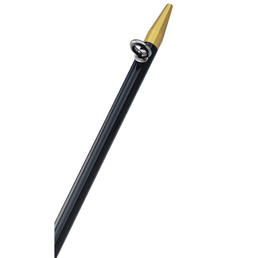 TACO 8' Center Rigger Pole - Black w/Gold Rings & Tips - 1-⅛" Butt End Diameter - Reel Draggin' Tackle