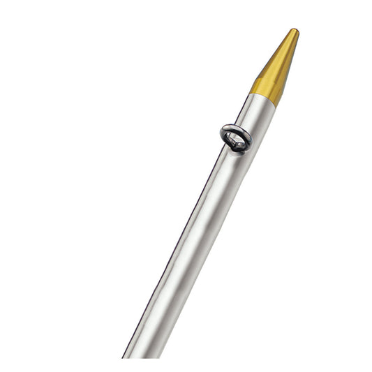 TACO 8' Center Rigger Pole - Silver w/Gold Rings & Tips - 1-⅛" Butt End Diameter - Reel Draggin' Tackle