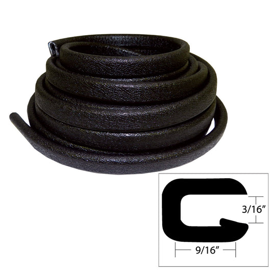 TACO Flexible Vinyl Trim - 3/16" Opening x 9/16"W x 25'L - Black - Reel Draggin' Tackle