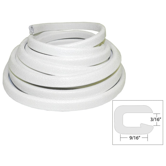 TACO Flexible Vinyl Trim - 3/16" Opening x 9/16"W x 25'L - White - Reel Draggin' Tackle