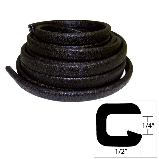 TACO Flexible Vinyl Trim - ¼" Opening x ½"W x 25'L - Black - Reel Draggin' Tackle
