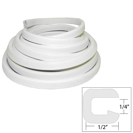 TACO Flexible Vinyl Trim - ¼" Opening x ½"W x 25'L - White - Reel Draggin' Tackle