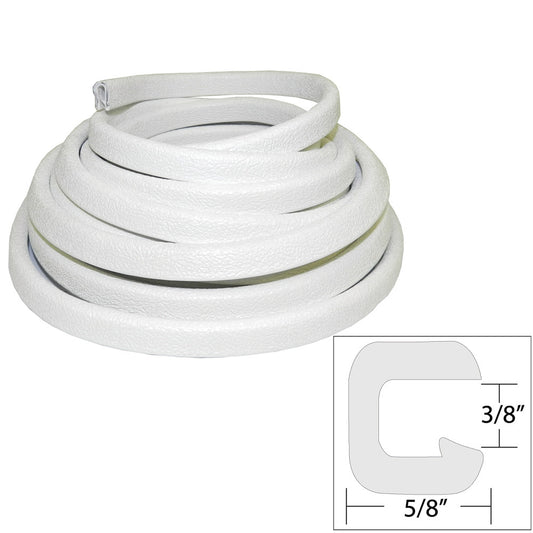 TACO Flexible Vinyl Trim - ⅜" Opening x ⅝"W x 25'L - White - Reel Draggin' Tackle