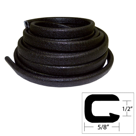 TACO Flexible Vinyl Trim - ½" Opening x ⅝"W x 25'L - Black - Reel Draggin' Tackle