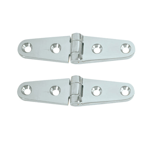Whitecap Strap Hinge - CP/Brass - 4" x 1" - Pair - Reel Draggin' Tackle