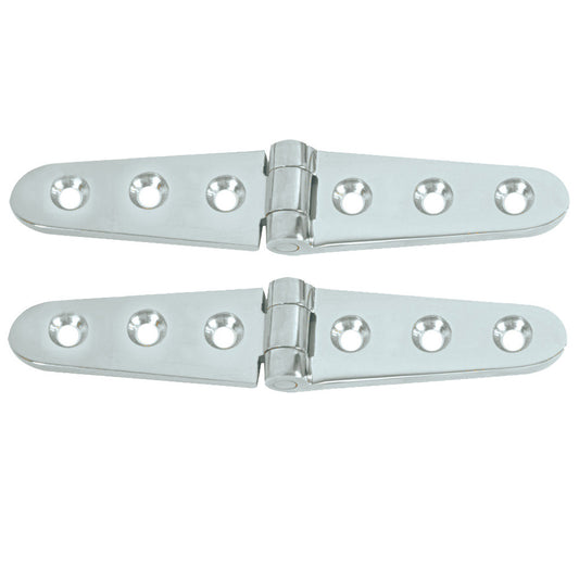 Whitecap Strap Hinge - CP/Brass - 6" x 1-1/8" - Pair - Reel Draggin' Tackle - 1