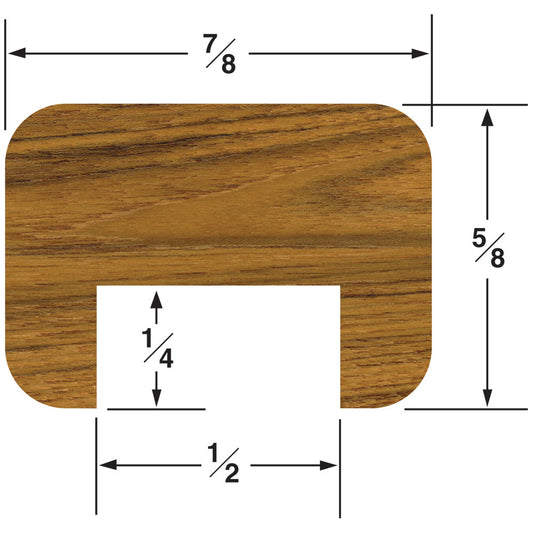 Whitecap Teak 1/2" Track Bulkhead Molding - Reel Draggin' Tackle - 1