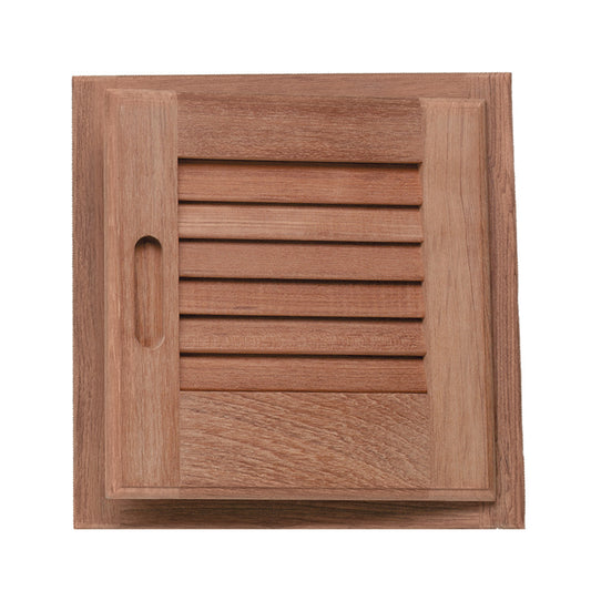 Whitecap Teak Louvered Door & Frame - Right Hand - 12" x 12" - Reel Draggin' Tackle
