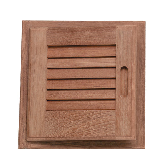 Whitecap Teak Louvered Door & Frame - Left Hand - 12" x 12" - Reel Draggin' Tackle