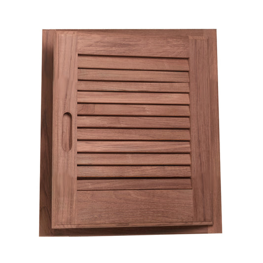 Whitecap Teak Louvered Door & Frame - Right Hand - 15" x 15" - Reel Draggin' Tackle